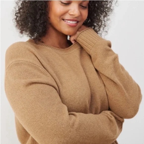 Jenni Kayne Everyday Sweater Long Sleeve Knit Pullover Wool Blend Brown Medium M - Picture 2 of 15